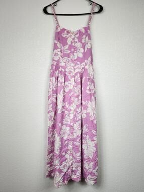 Free People Pink Tropical Floral Midi Dress